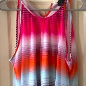 Colorful sheer tank top